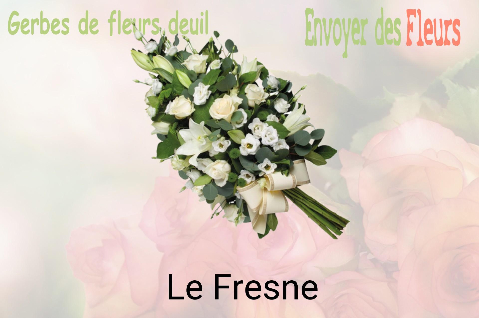 Gerbe de fleurs de deuil livrée à Le Fresne